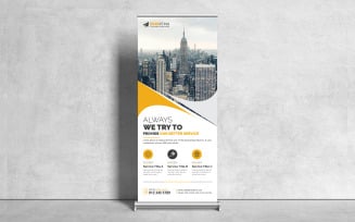 Corporate Business Roll Up Banner, X Banner, Standee Template Design Sample for Advertising