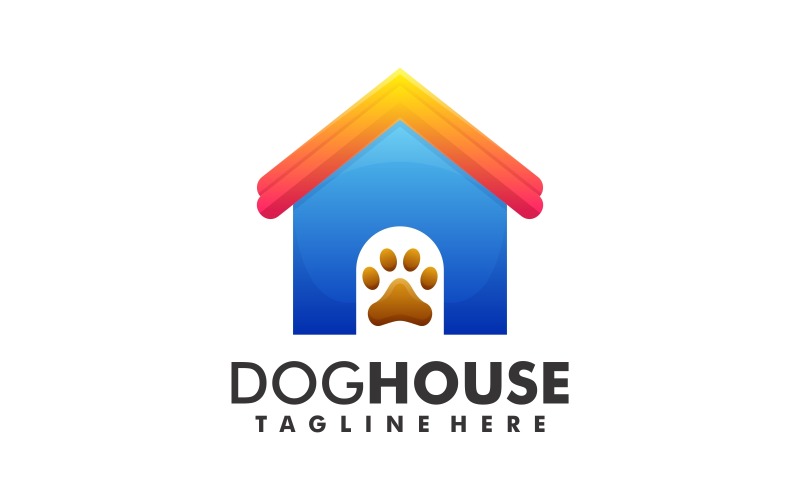 Dog House Gradient Colorful Logo Logo Template