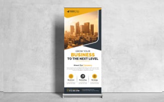 Modern Creative Corporate Roll Up Banner, X Banner, Standee Design With Red, Blue, Yellow and Green