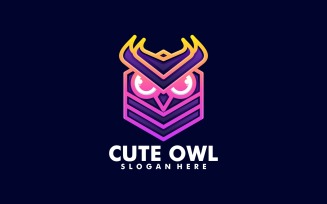 Owl Line Art Gradient Logo 1
