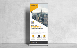 Professional Corporate Roll Up Banner, Standee, X Banner Template Minimalist Design for Advertising