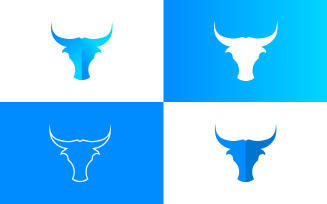 Bull Colorful Icon Logo Vector Illustration Set