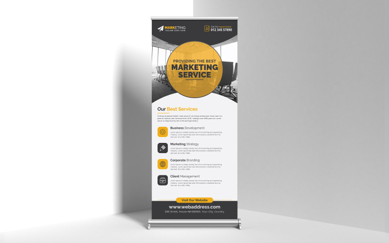 Corporate Business Roll Up Banner, X Banner, Standee, Pull Up Banner, Signage Design Template Layout Corporate Identity