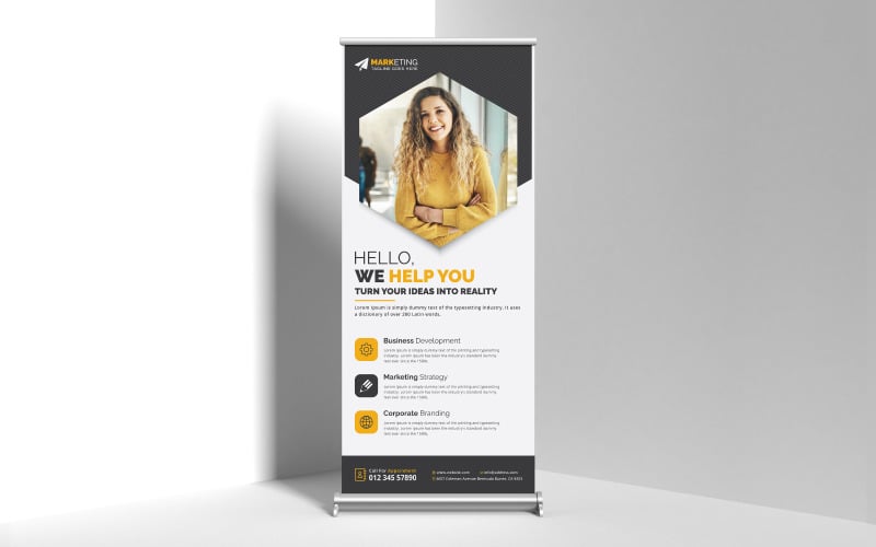 Corporate Business Roll Up Banner, X Banner Template Design for Business Advertising Multipurpose Corporate Identity
