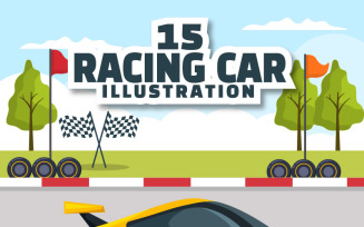 15 Formula Racing Sport Car Illustration