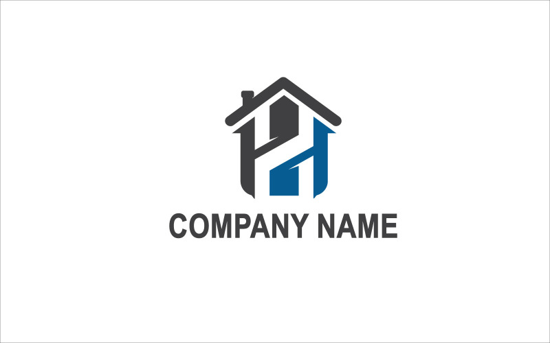Letter H Logo House Minimalist Modern Logo Template