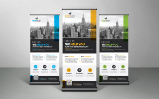 Minimalist Corporate Roll Up Banner, X Banner, Standee Creative Design for Advertising Agency