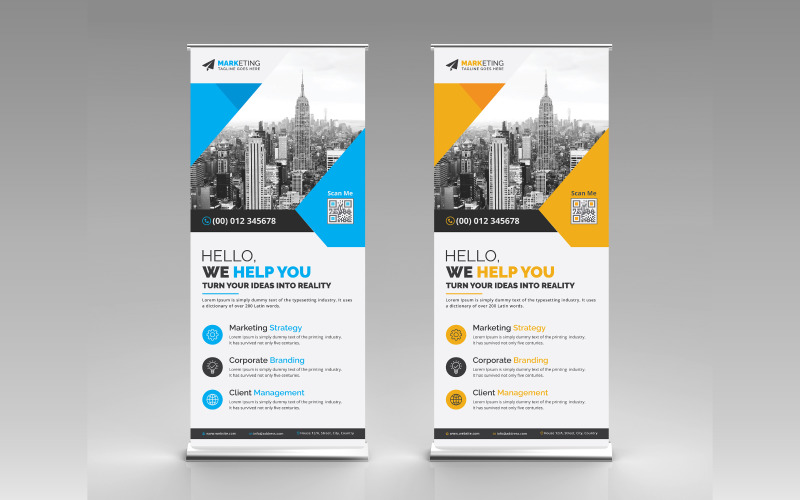 Simple Corporate Roll Up Banner, X Banner, Standee, Pull Up, Pop Up Banner Design Template Layout Corporate Identity