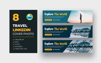Travel Tour LinkedIn Cover Photo Bundle