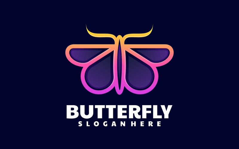 Butterfly Line Art Gradient Logo Vol.5 Logo Template
