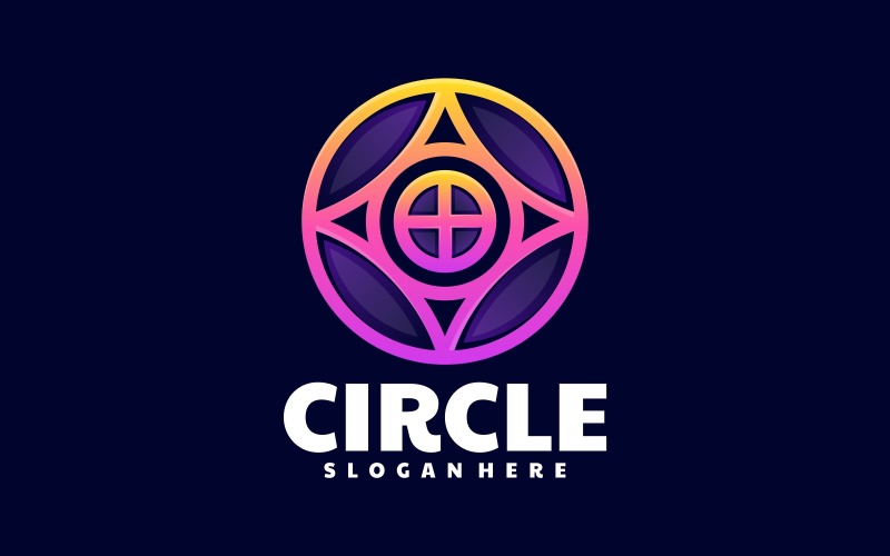 Circle Line Art Gradient Logo Design Logo Template