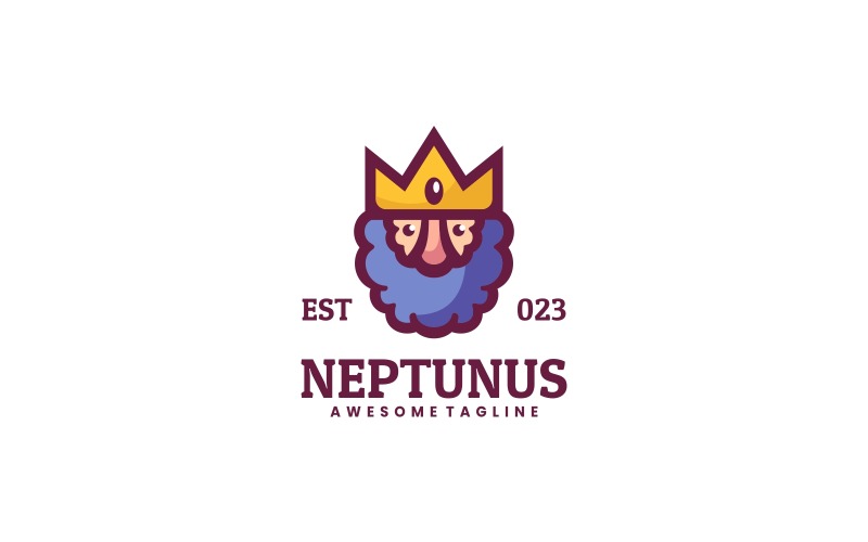 Neptune Simple Mascot Logo Logo Template