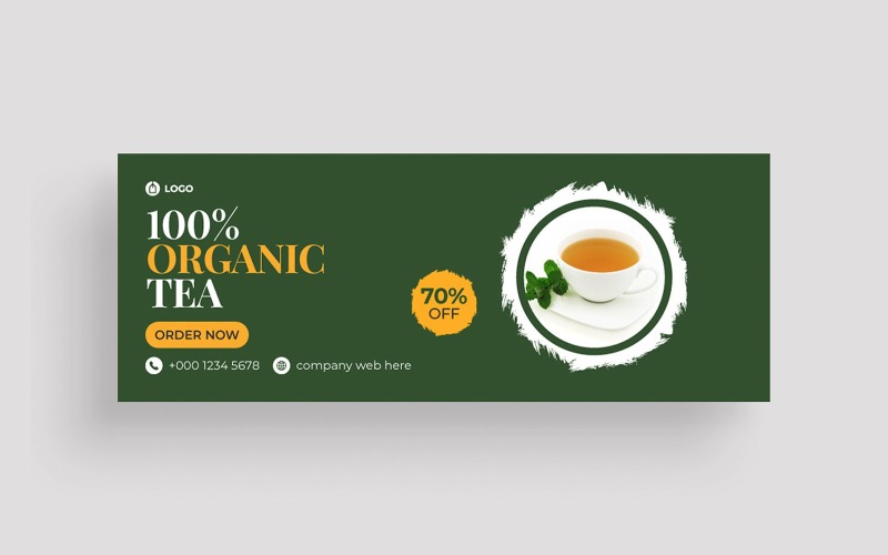 Organic Tea Facebook Cover Photo Template Social Media