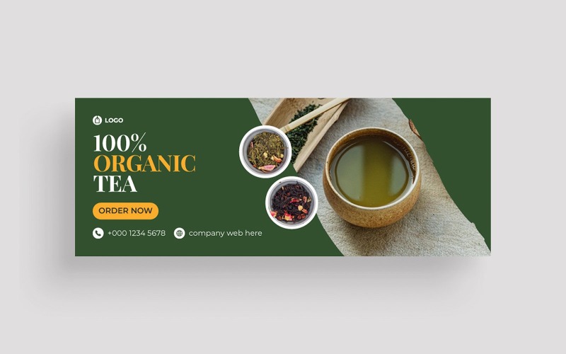 Organic Tea Facebook Cover Photo Social Media
