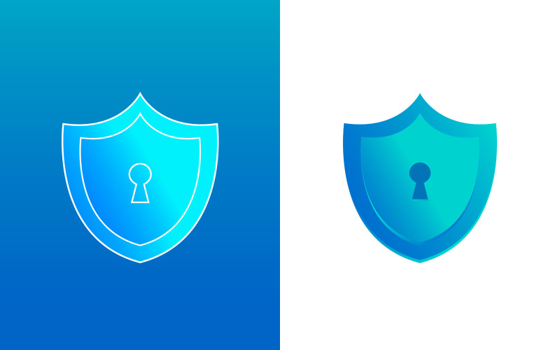 Shield Security Emblem Gradient Vector Logo Logo Template