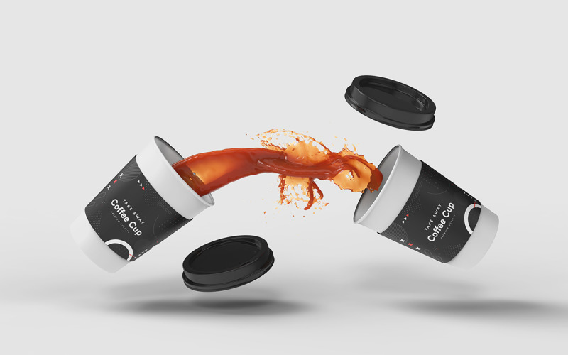 Take Away Coffee Cup Mockup Template Vol 47 Product Mockup