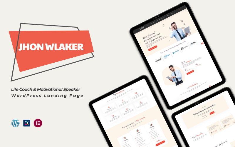 Jhon Walker Personal Advisor & Life Coach WP Landing Page WordPress Theme