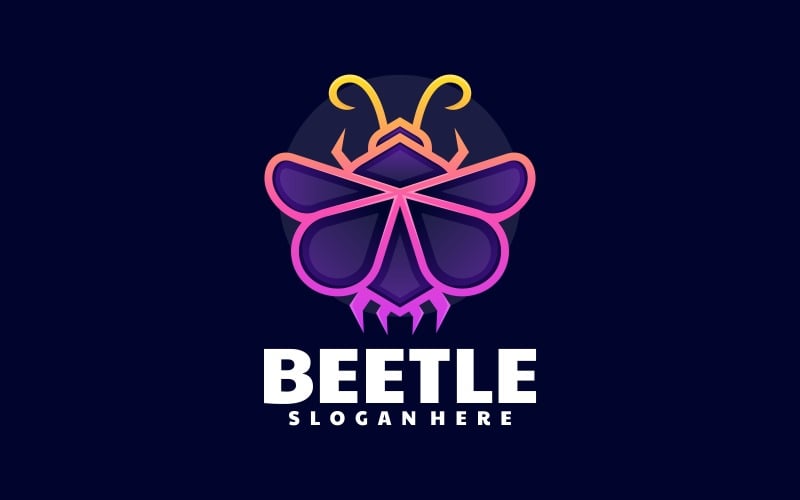 Beetle Line Art Logo Template