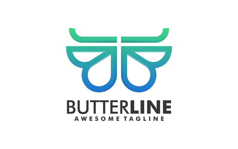 Butterfly Line Art Logo 3 Logo Template