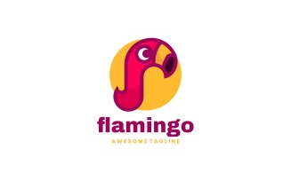 Flamingo Simple Mascot Logo 1