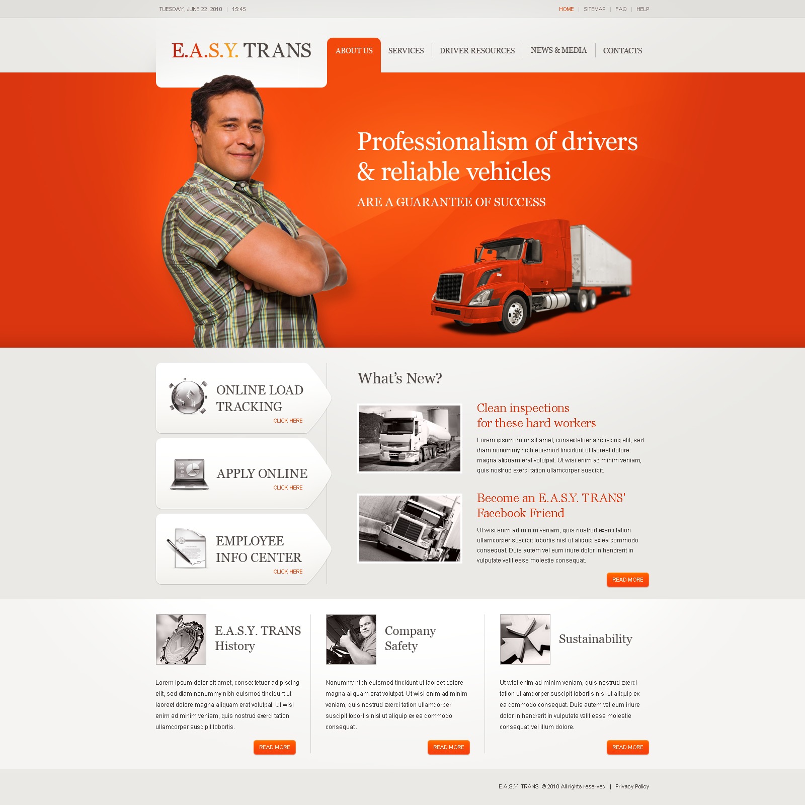 Trucking Website Template #30671