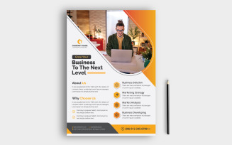 Blue, Orange and Green Color Corporate Business Flyer, Leaflet Creative Design Template Layout