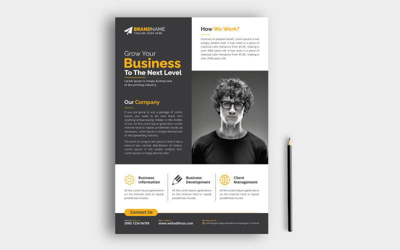Minimalist Creative Corporate Business Flyer Template with Red, Blue, Yellow, Green Color Variations Corporate Identity