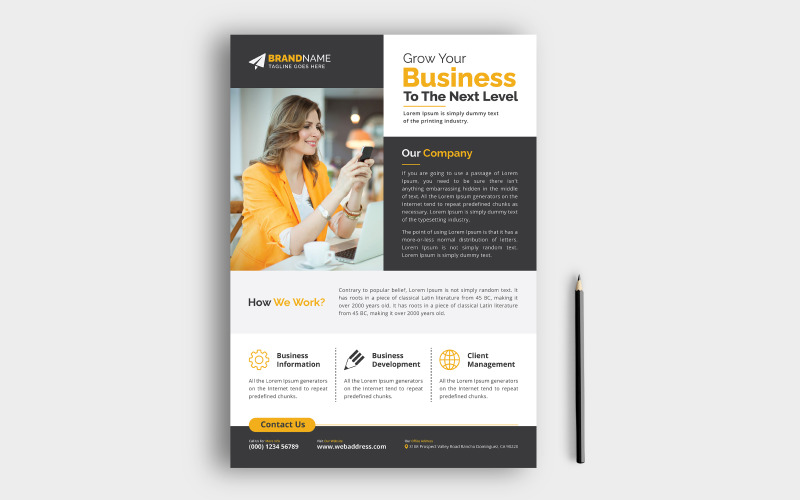 Modern Professional Corporate Business Marketing Flyer Template Design for Advertising Corporate Identity