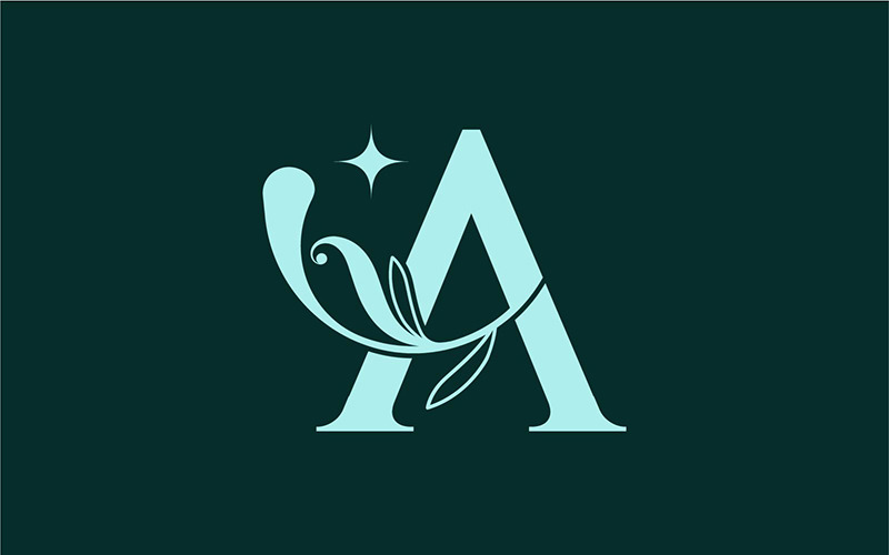 Stylish Floral Beauty Logo Royal Logo A Logo Template