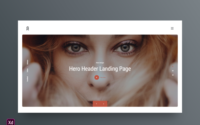 Hero Header Landing Page Adobe XD Template Vol 45 UI Element
