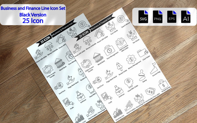 Premium Business And Finance Line Icon Pack Icon Set