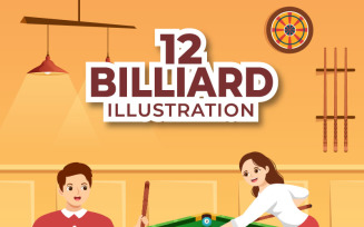 12 Billiards Game Illustration
