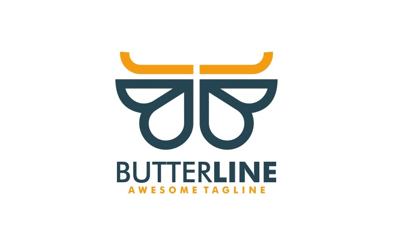 Butterfly Line Art Logo 4 Logo Template