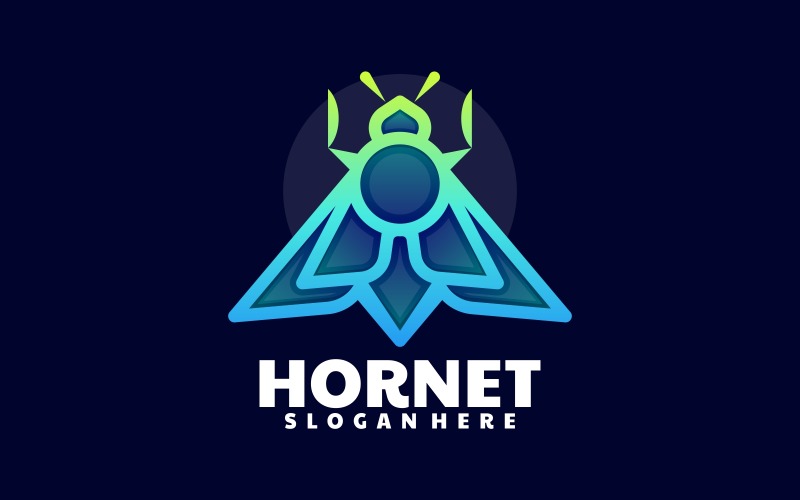 Hornet Line Art Gradient Logo Logo Template