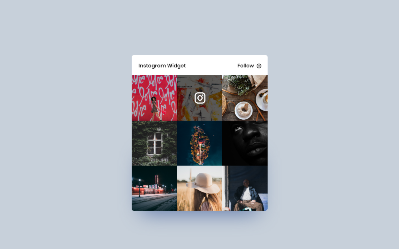 Instagram Widget Hero Header Landing Page Adobe XD Template Vol 033 UI Element