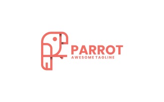 Parrot Line Art Logo Template