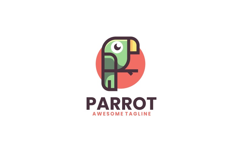 Parrot Simple Mascot Logo 1 Logo Template