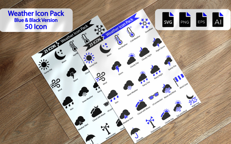 50 Premium Weather Icon Pack Icon Set