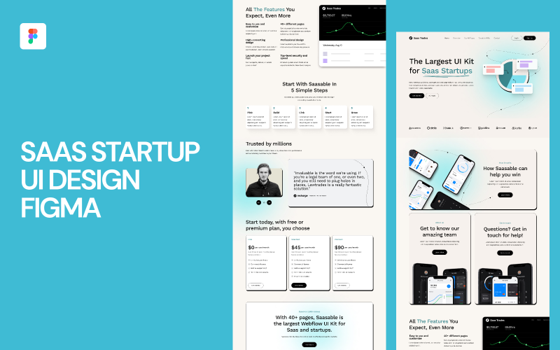 Saas Startup UI Design Figma UI Element
