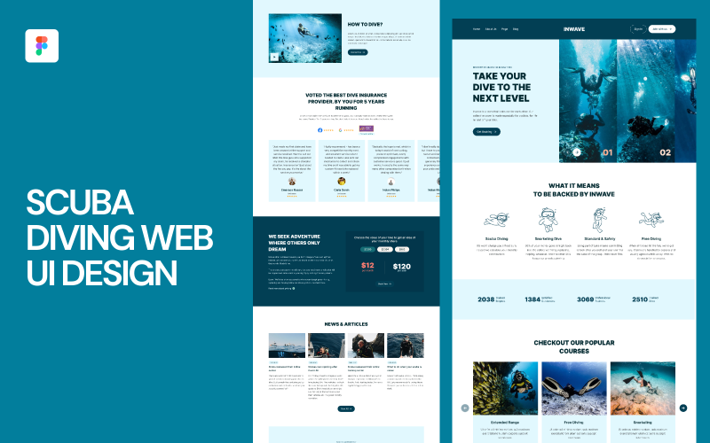 Scuba Diving Web UI Design UI Element
