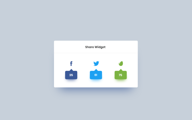 Social Share Widget Hero Header Landing Page Adobe XD Template Vol 032 UI Element