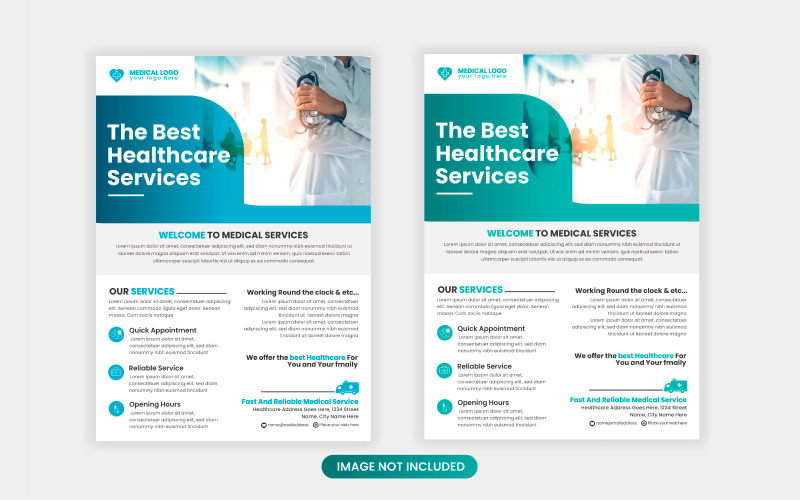 Medical flayer Design Template Healthcare and Medical pharmacy flyer idea Illustration