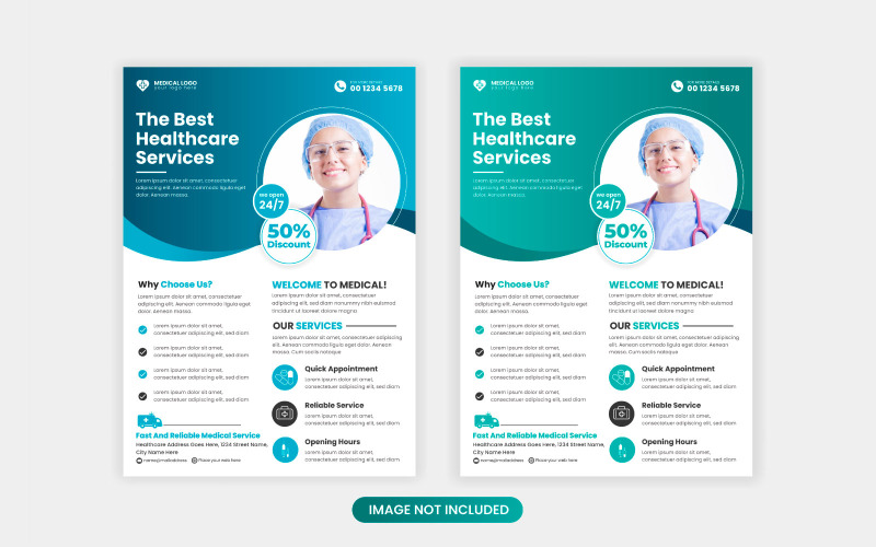 Medical flayer Design Template Healthcare and Medical pharmacy flyer Illustration