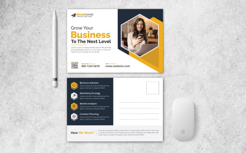 Modern Creative Multipurpose Corporate Business Postcard Template Design for Marketing Advertising Corporate Identity