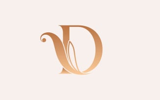 Natural Massage Beauty Logo Template Letter D