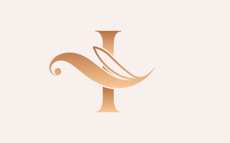 Natural Massage Beauty Logo Template Letter I