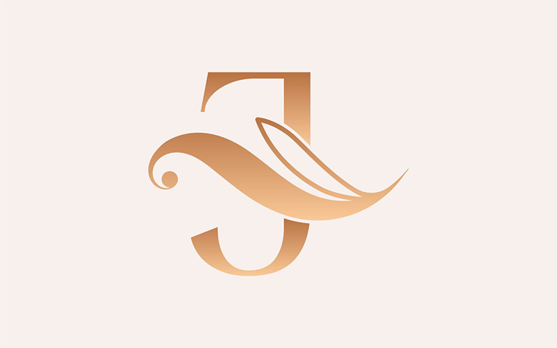 Natural Massage Beauty Logo Template Letter J