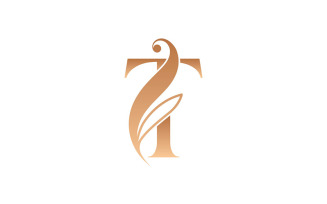 Natural Massage Beauty Logo Template Letter T