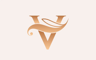 Natural Massage Beauty Logo Template Letter V