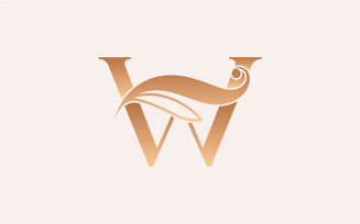 Natural Massage Beauty Logo Template Letter W